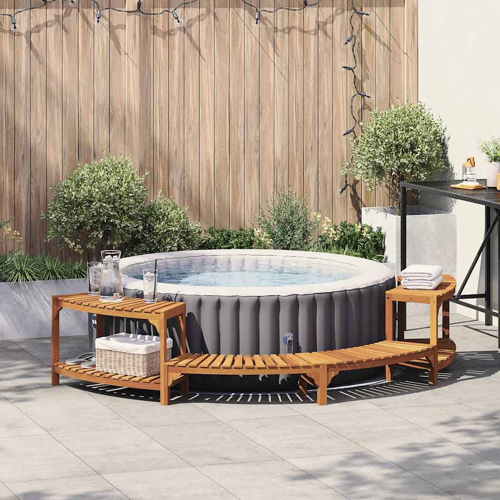 Spa Område Halv-Rund 272x120.5x55.5 cm Solid Akacietræ